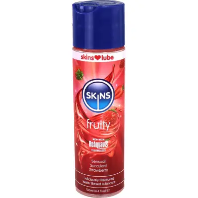 Skins Lube Fruity: Water Based Lubricant, Strawberry, 130 ml