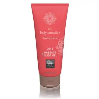 Hot Shiatsu 2 In 1 Massage & Glide Gel Strawberry