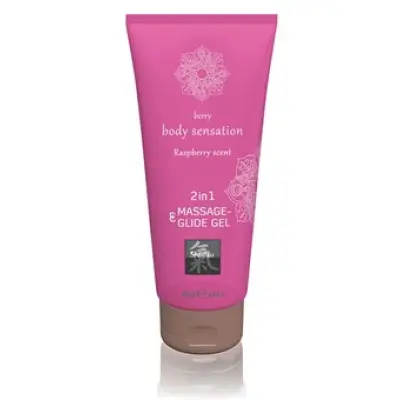 Hot Shiatsu 2 In 1 Massage & Glide Gel Raspberry