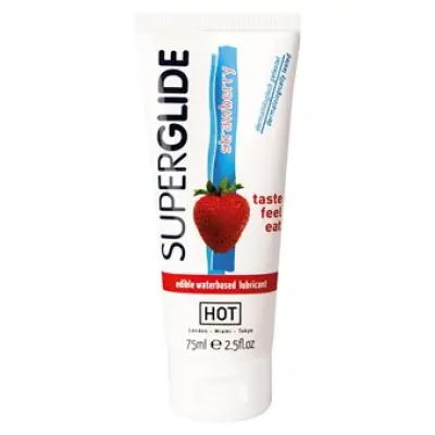 Hot Superglide Edible Lube 75 Ml Strawberry