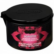 KAMA SUTRA Ignite Strawberry Dreams Massageljus 170g - Vit