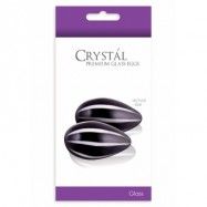 CRYSTAL GLASS EGGS BLACK - Knipkulor i glas