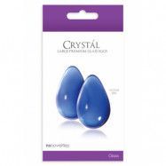 CRYSTAL LARGE GLASS EGGS BLUE