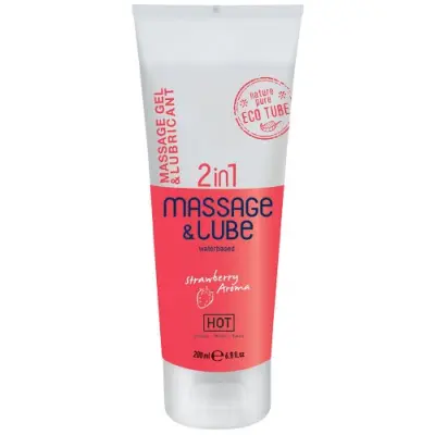 2in1 Massage och Glid Jordgubb