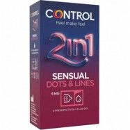 Control 2 in 1 Kondom + Glidmedel 6-pack