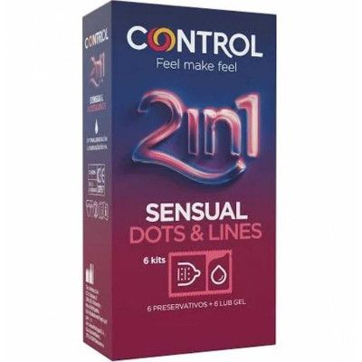Control 2 in 1 Kondom + Glidmedel 6-pack