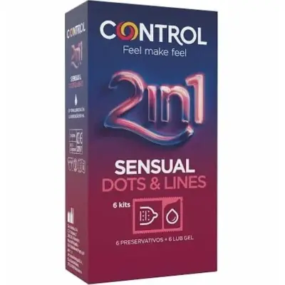 Control 2 in 1 Kondom + Glidmedel 6-pack