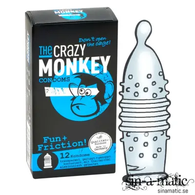Crazy Monkey - Räfflad Kondom 12 pack