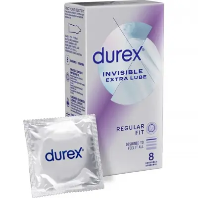 Durex Invisible Extra Lube 8-pack
