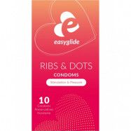 EasyGlide: Ribs and Dots Condoms, 10-pack