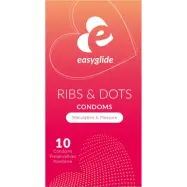 EasyGlide: Ribs and Dots Condoms, 10-pack