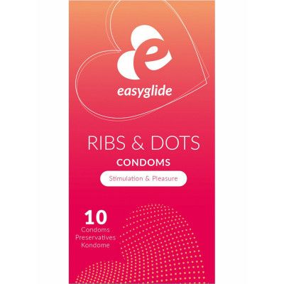EasyGlide: Ribs and Dots Condoms, 10-pack