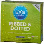 EXS Ribbed and Dotted Kondomer 48 st - Klar