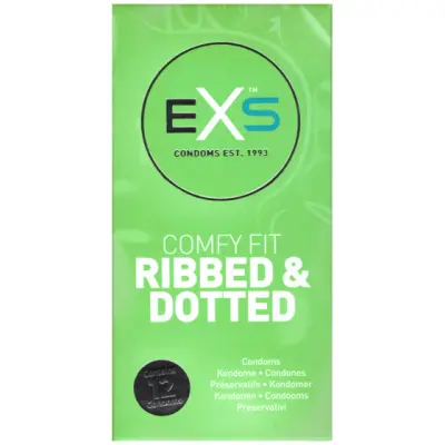EXS Ribbed&Dotted 12-pack - Kondomer