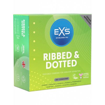 EXS Ribbed&Dotted: Kondomer, 48-pack