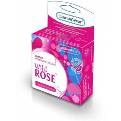 Gammal: CautionWear Wild Rose: Kondomer, 6-pack
