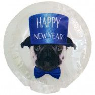 Happy Condoms Happy New Year Fransk Bulldog 1 st