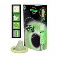 Love Light Glow In The Dark Condom, 12 pack