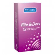 Pasante Ribs & Dots 12-pack Kondomer