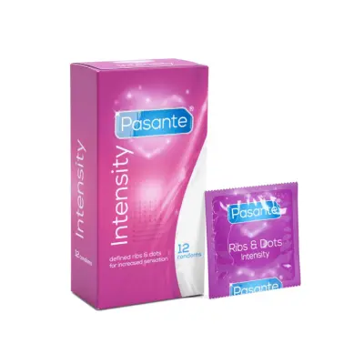 Pasante Ribs&Dots 12-pack Stimulerande Kondomer