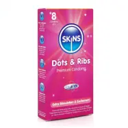 Skins - Condoms Dots And Ribs - 8-pack