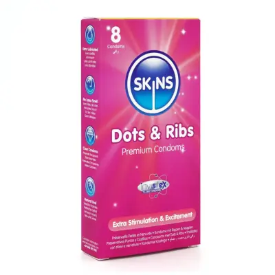 Skins - Condoms Dots And Ribs - 8-pack