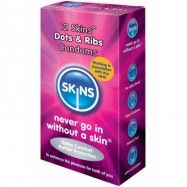 Skins Dots & Ribs: Kondomer, 12-pack