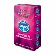 Skins Dots & Ribs Kondomer 12-pack - Klar