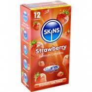 Skins Flavoured: Strawberry, Kondomer, 12-pack