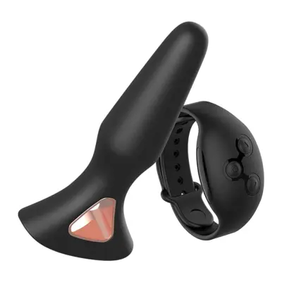 Anbiguo - Alexandru Analplugg med Vibration & Watchme Fjärrkontroll 13,6 x 3,3 cm - Svart