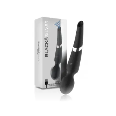 BLACK&SILVER - BECK WAND AND SUCTION CUP 2 IN 1 SILICONE