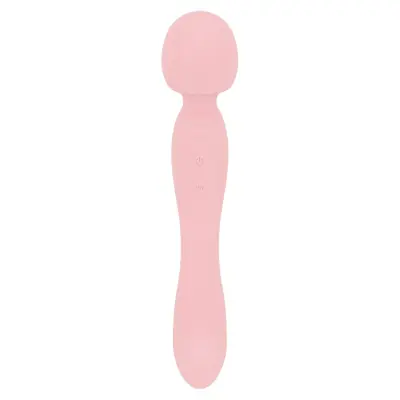 Good Vibes Only - Double-Sided Wand Vibrator - Soft Silicone - Pink