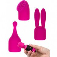 Palm Power Pocket: 3 Silicone Massager Heads