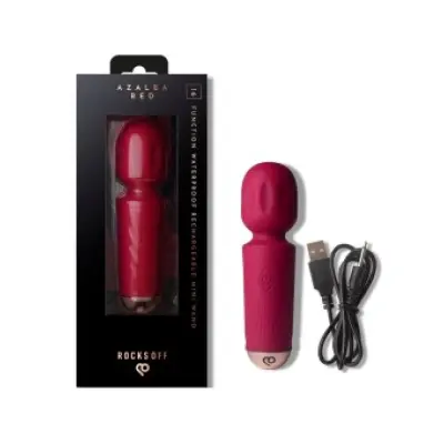 ROCKS-OFF - MINI RECHARGEABLE WAND 16 FUNCTIONS AZALEA RED