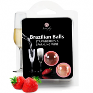 Brazilian Balls Strawberry & Sparkling Wine - Massageolja