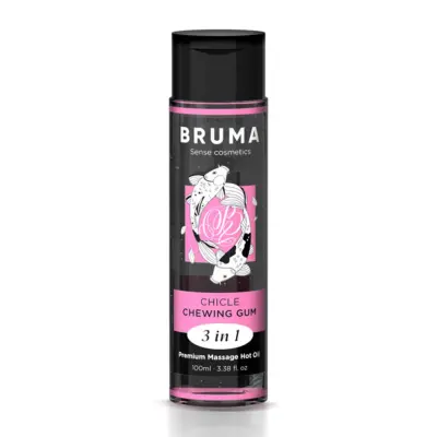 Bruma - 3in1 Premium Massage Hot Oil - Massageolja, Glidmedel & Kroppsolja med värmeeffekt 100 ml - Tuggummi