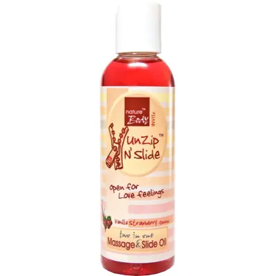Nature Body: Unzip n' Slide, Vanilla Strawberry, Massage, 100 ml