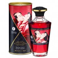 Shunga Aphrodisiac Oils Blazing Cherry - Värmande Massageolja