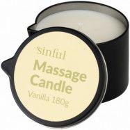 Sinful Vanilj Massageljus 180 g - Vit