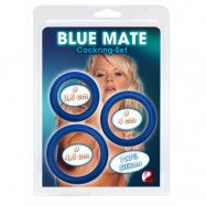 3 blue silicone rings