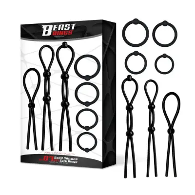 7 Set Solid Silicone Cock Rings