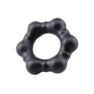 Beaded Silicone Cock Ring Black