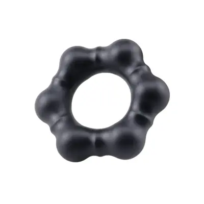 Beaded Silicone Cock Ring Black