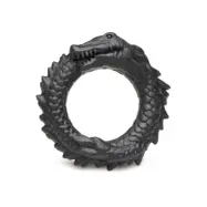 Black Caiman Silicone Cock Ring Black