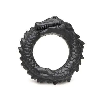 Black Caiman Silicone Cock Ring Black