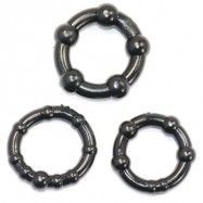 Black Clear Triple Cockring Kit - 3st Penisringar