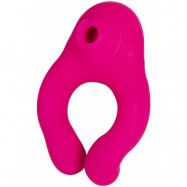 Duo Vibrating Cock Ring With Air Pressure Pink