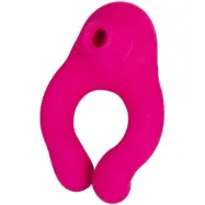 Duo Vibrating Cock Ring With Air Pressure Pink