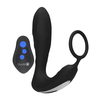 Ouch! E-stim Vibrerande Buttplug&Penisring