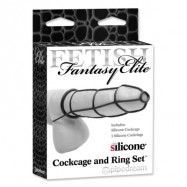 FETISH FANTASY ELITE - COCKCAGE & PENISRING SET BLK